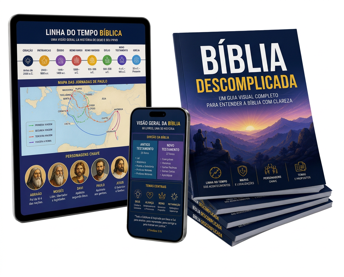 Bíblia Descomplicada: guia visual de estudo bíblico em tablet, celular e apostilas impressas